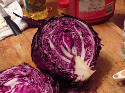 Cabbage Sliced in Half